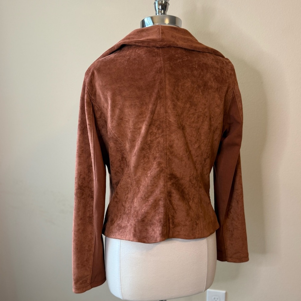 BLANK NYC Rust Faux Suede Jacket Size XL Asymmetrical - Picture 7 of 10
